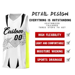 White Neon Green Snake Scale Venomous Fang Graffiti Basketball Jersey 2