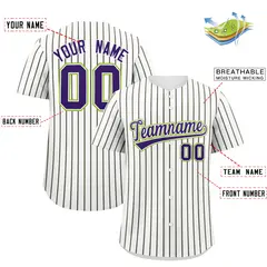 White Neon Green Tricolor Stripe Baseball Jersey 2