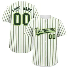 White Neon Green Tricolor Stripe Baseball Jersey 1