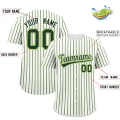 White Neon Green Tricolor Stripe Baseball Jersey 2