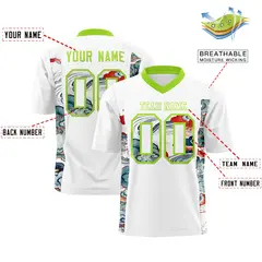 White Neon Green Ukiyo-e Auspicious Clouds Graffiti Football Jersey 2