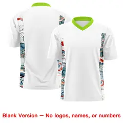 White Neon Green Ukiyo-e Auspicious Clouds Graffiti Football Jersey 7