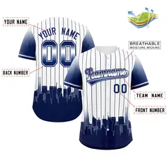 White New York City Silhouette Authentic Baseball Jersey 2