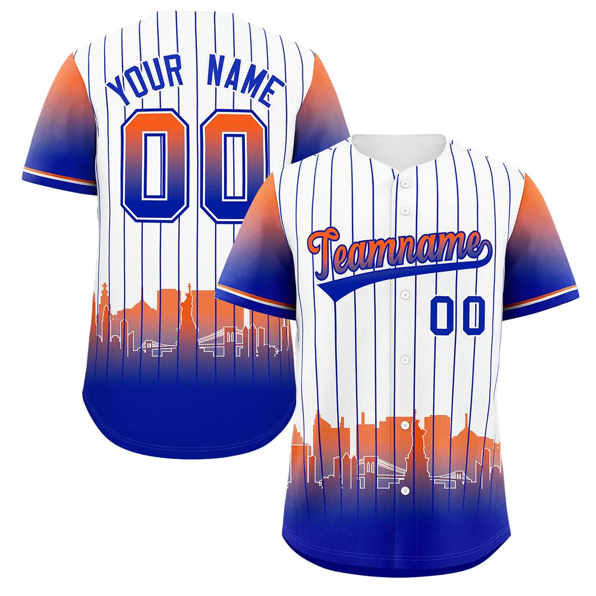 White New York City Silhouette Authentic Baseball Jersey