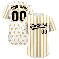 White Old Gold American Flag Graffiti Baseball Jersey
