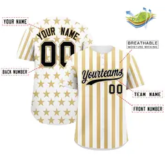 White Old Gold American Flag Graffiti Baseball Jersey 2