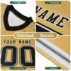 White Old Gold Authentic Football Jersey with Sleeve Stripes 5