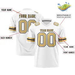 White Old Gold-Black Classic Authentic Football Jersey 2