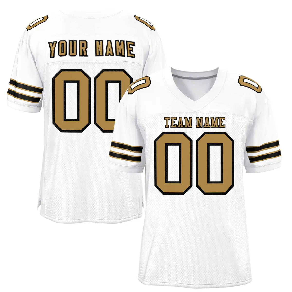 White Old Gold-Black Classic Style Authentic Football Jersey
