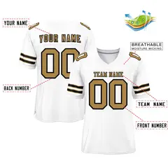 White Old Gold-Black Classic Style Authentic Football Jersey 2
