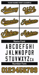 White Old Gold-Black Classic Style Hockey Jersey 3
