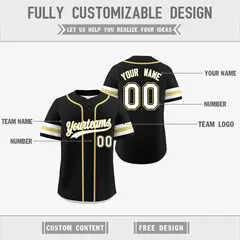 White Old Gold Black Reversible Two-Button Baseball Jersey 3