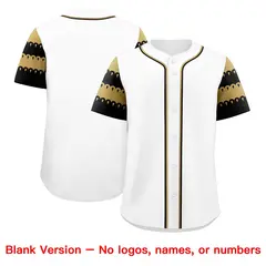 White Old Gold Black Sleeve Flag Lace Baseball Jersey 7