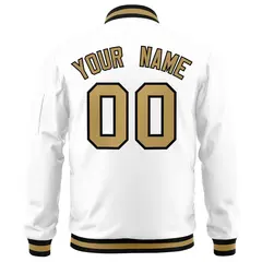White Old Gold-Black Varsity Full-Zip Letterman Bomber Jacket 4