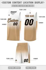 White Old Gold Gradient Fashion Basketball Jersey 5