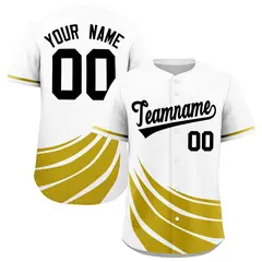 White Old Gold Graffiti Wind Mark Baseball Jersey