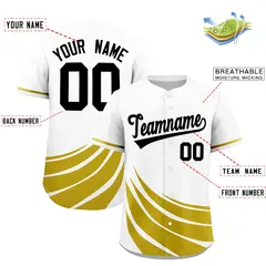 White Old Gold Graffiti Wind Mark Baseball Jersey 2