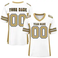 White Old Gold Insert Color Mesh Authentic Football Jersey 1