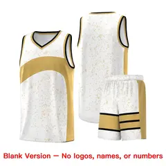White Old Gold Irregular Dot Graffiti Basketball Jersey 7