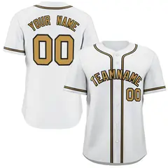 White Old Gold-Navy Button Down Baseball Jersey 1