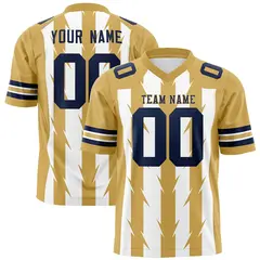 White Old Gold Razr Stripe Graffiti Flag Football Jersey