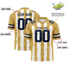 White Old Gold Razr Stripe Graffiti Flag Football Jersey 2