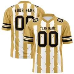White Old Gold Razr Stripe Graffiti Flag Football Jersey 1