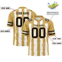 White Old Gold Razr Stripe Graffiti Flag Football Jersey 2
