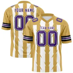 White Old Gold Razr Stripe Graffiti Flag Football Jersey 1