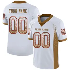 White Old Gold-Red Drift Mesh Football Jersey 1