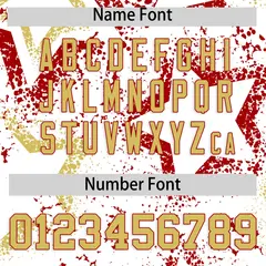 White Old Gold Red Star Ink Graffiti Pattern Baseball Jersey 4