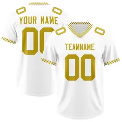 White Old Gold Square Neckline Football Jersey