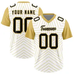 White Old Gold Star Pattern Raglan Authentic Football Jersey 1