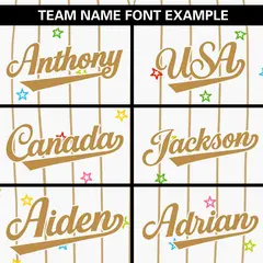 White Old Gold Stripe Star Pattern Authentic Baseball Jersey 3