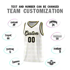 White Old Gold Trailblazer Dot Pattern Basketball Jersey 4