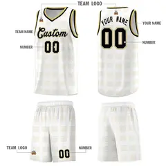 White Old Gold Trailblazer Dot Pattern Basketball Jersey 5