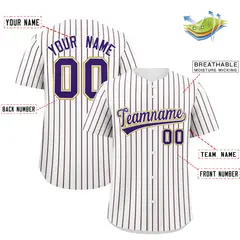 White Old Gold Tricolor Stripe Baseball Jersey 2