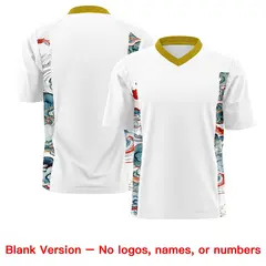 White Old Gold Ukiyo-e Auspicious Clouds Graffiti Football Jersey 7