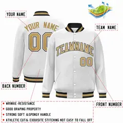 White Old Gold-White Varsity Full-Snap Letterman Jacket 2