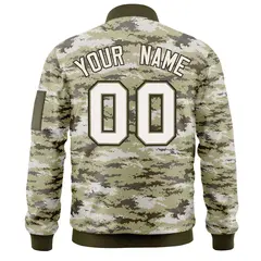 White Olive Camo Varsity Full-Zip Letterman Bomber Jacket 4