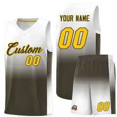 White Olive Gradient Fashion Basketball Jersey 1