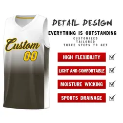 White Olive Gradient Fashion Basketball Jersey 2