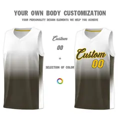 White Olive Gradient Fashion Basketball Jersey 3