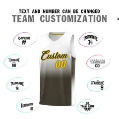 White Olive Gradient Fashion Basketball Jersey 4