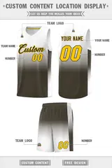 White Olive Gradient Fashion Basketball Jersey 5
