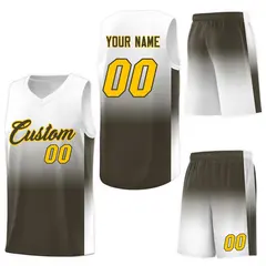 White Olive Gradient Fashion Basketball Jersey 7