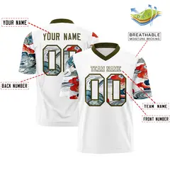 White Olive Sleeve Ukiyo-e Auspicious Clouds Graffiti Football Jersey 2
