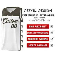 White Olive Star Pattern Team Basketball Jersey 2