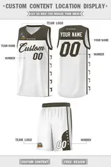 White Olive Star Pattern Team Basketball Jersey 5