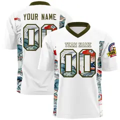 White Olive Ukiyo-e Auspicious Clouds Graffiti Football Jersey